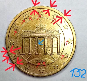 Deutschland,50 Eurocent,2004F tolle sehr seltene Münzmarke Defekt - Bild 1 von 2