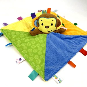 Taggies Lovey Baby Security Blanket Plush Multicolor Brown Monkey - Picture 1 of 9