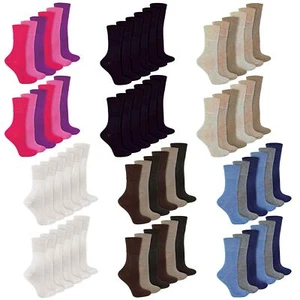 12 Pack Ladies Diabetic Socks | IOMI | Wide Seamless Bamboo Non Binding Socks - Picture 1 of 15