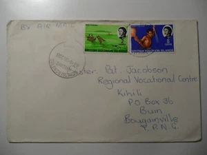 WORLDWILD: BRITISH SOLOMON ISLANDS 1969 KITE & NIGHT FISHING STAMPS COVER TO USA - Picture 1 of 2