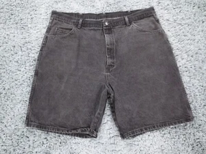 Wrangler Jeans Shorts Mens 42 Faded Black Cotton Premium Denim Logo Bermuda - Picture 1 of 9