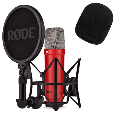 Rode NT1 Signature Red Studio-Mikrofon Rot mit keepdrum Popschutz - Bild 1 von 4