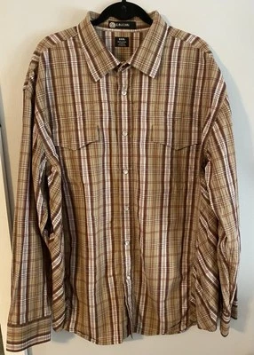 Camisa estilo occidental a cuadros SEAN JOHN para hombre talla XXXL perla a presión con bolsillos  Foto 1 de 4