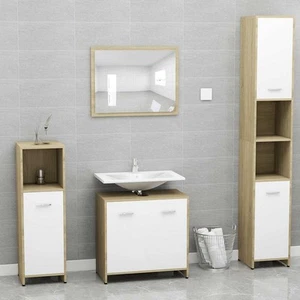 Conjunto de Muebles de Baño Aglomerado Roble Sonoma Aseo Multicolor vidaXL - Imagen 1 de 168