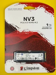 Kingston NV3 M.2 6000Mb 1TB PCIe 4.0 x4 NVMe Internal Solid State Drive SSD SNV3 - Afbeelding 1 van 2
