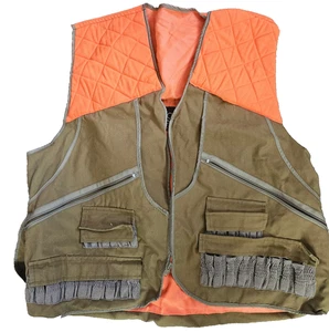 Mount'n Prairie Hunting Vest Chukkar Green Orange Shell Slots Back Game Bag L - Picture 1 of 8
