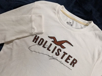 Camisa Hollister Para Hombres Manga Larga Térmica Tejida Gofre Logo California Talla L Foto 1 de 4