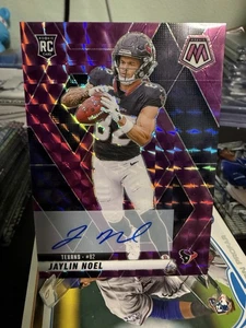2025 Panini Mosaic Jaylin Noel Rookie Auto Purple Prizm /49 #373 RC Texans - Bild 1 von 7
