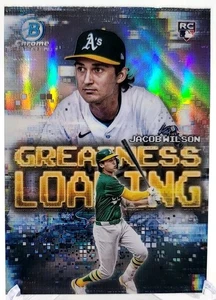 2025 Bowman Chrome Jacob Wilson Athletics Greatness Loading Refractor RC & Base. - Picture 1 of 6
