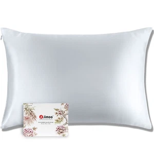 100% Mulberry Silk Pillowcase for Hair and Skin, Both Sides 19 Momme Pure Nat... - Picture 1 of 7