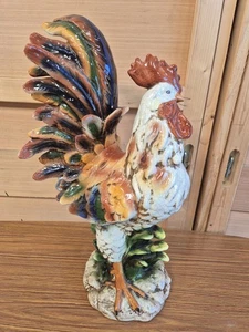 Large Italian Majolica Rooster - Picture 1 of 6