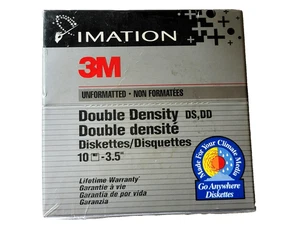 Imation 3M Double Density 3.5" Floppy Disks box 10 Diskettes 1997 Sealed - Afbeelding 1 van 4