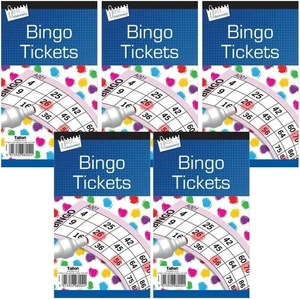 Boletos de juego de bingo Tallon (8002) - 600 por libro tamaño jumbo, colores Asst 5 libros - Imagen 1 de 2