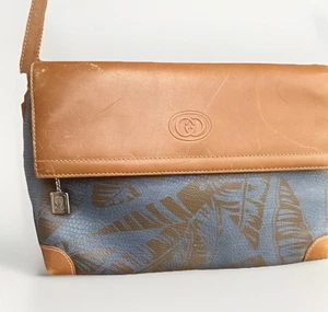 Vintage GUCCI Blue Crossbody GG Limited Edition Bag Purse Leaf Print - Picture 1 of 16