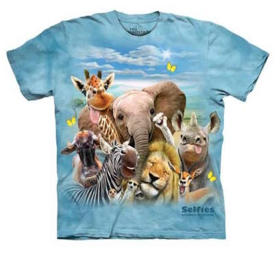 The Mountain Lion Meerkat African Selfie Zebra Elephant Animals T-Shirt S-4X - Image 1 of 4