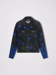 Amiri Authentic BNWT Star Rocker Alchemist Denim Jacket-Black And Blue Size S - Picture 1 of 10