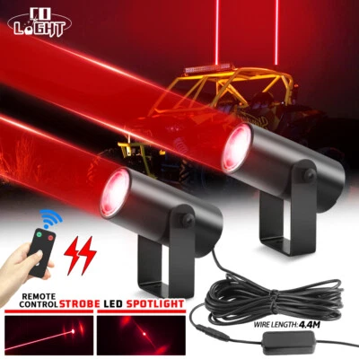  Controle remoto antena luzes chicote LED vermelho para Polaris RZR XP UTV ATV 2x WHIPLESS LASER - Imagem 1 de 4