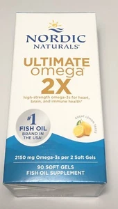 Nordic Naturals Ultimate Omega 2X, Lemon Flavor - 90 Soft Gels - 2150 mg Omega- - Picture 1 of 4