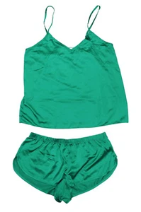 INK+IVY Damen 2-teiliges Satin Tank & Shorts Pyjama Set L Neu mit Etikett grün - Bild 1 von 1