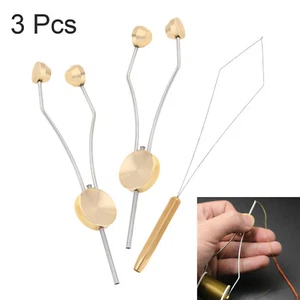 3pcs Alloy Steel Adjustable Fly Tying Bobbin Holder Wire Threader Tools DIY Kit - Picture 1 of 12