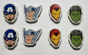 Lot of 8 Mini Marvel Thor Ironman Hulk Captain America Rubber Pencil Eraser - Picture 1 of 3