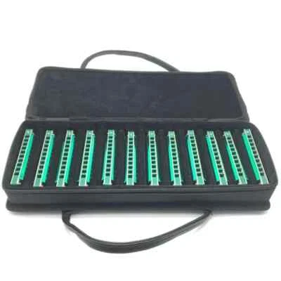 EASTTOP PR020-12 10hole Harmonica Set Professional Blue Diatonic Harmonica Lot - Image 1 of 4