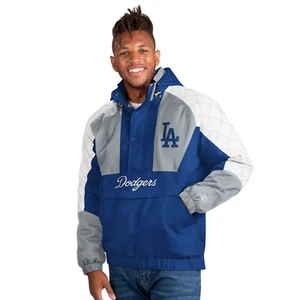 Giacca con cappuccio Los Angeles Dodgers MLB Starter blu/bianco body check pull over - Foto 1 di 2