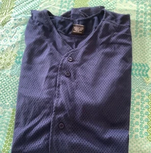 JERSEY PRÁCTICA ADULTO XL MANGA CORTA TOP AZUL BOTÓN COMPLETO - Imagen 1 de 5