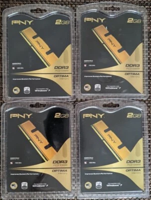 PNY MD2048SD3-1333 8GB 4x2GB Dual Channel DDR3 PC3-10666 ** NEW ** - Image 1 of 2