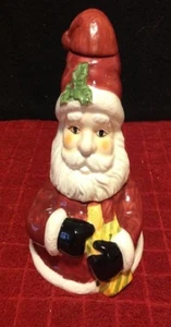 Holiday Christmas 3 Tiered Santa Claus Condiment Spread Serving Dish with Knife - Picture 1 of 9