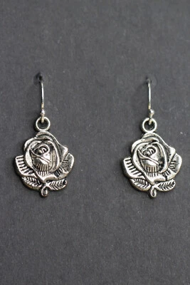 玫瑰芽小饰品耳环花朵 925 纯银钩锡饰品 1.25 — 第 1/4 张图片