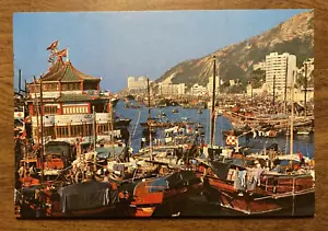 Vintage The Floating Population of Hong Kong Boats Vessels Harbor Postcard P6j7 - Picture 1 of 9
