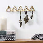 Modern Gold Metal Wall Key Rack Organizer for Wall w/ 5 Hooks & Triangle Design