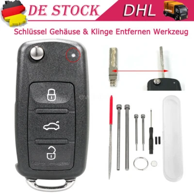 3 Tasten Ersatz Klappschlüssel Gehäuse + Werkzeug für VW Skoda Seat Polo Golf - Bild 1 von 4