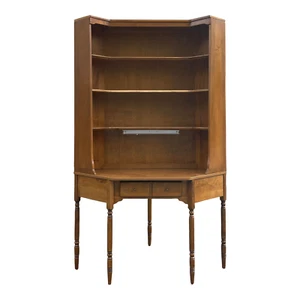 Vintage Ethan Allen Heirloom Nutmeg Maple CRP Corner Writing Desk & Bookcase Top - Picture 1 of 12