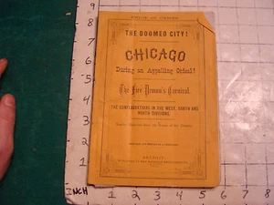 vintage book: THE DOOMED CITY! CHICAGO the Fire Demon's Carnival 1871, w map - Picture 1 of 7