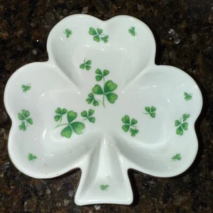 Lefton Kleeblatt/Klee Schmuck Schale Goldrand 5" handbemalt St. Patrick’s Japan - Bild 1 von 9