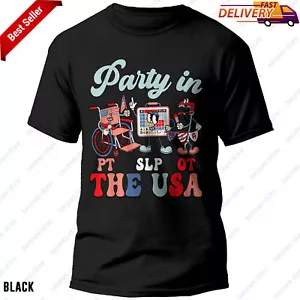 SLP OT PT Therapy USA T-Shirt for Women, Independence Day Therapy Gift - Picture 1 of 13