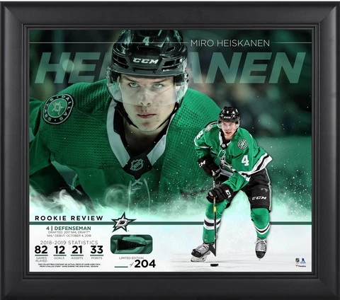 Miro Heiskanen Stars Frmd 15" x 17" Rookie Collage & Piece of GU Puck - LE 204 Cover
