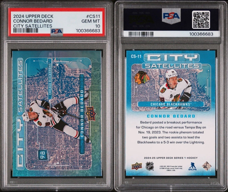 Connor Bedard 2024 Upper Deck City Satellites CS11 PSA 10 - Image 1 of 4