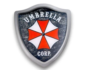 Umbrella Corporatio flag Shield Domed Decal 3D Look edge Emblem sticker 2.6"x3" - Imagen 1 de 4