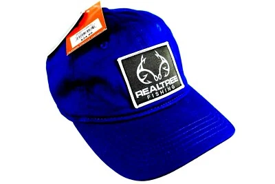 全新带标签 * 新 * REALTREE 户外钓鱼帽卡车司机球垂钓运动员蓝色  — 第 1/4 张图片