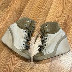 Louis Vuitton Beige Batignolles Wedge High Top Sneaker Gr. 37 Damen Schnürer - Bild 1 von 10