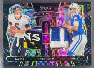 2024 Panini Select Multiverse Dual Patch Joe Flacco Ravens Logo BLACK PRIZM #1/1 - Picture 1 of 2