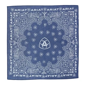 Ariat Western Unisex Bandana Paisley Shield Logo Print Navy Blue A1109003 - Picture 1 of 1