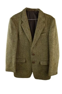 Giacca blazer tweed verde HODGES HARRIS TWEED circonferenza petto 40" uomo con bottoni - Foto 1 di 8