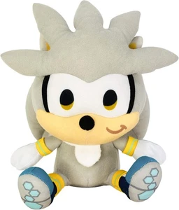 Auténtico peluche Great Eastern Entertainment SONIC THE HEDGEHOG plateado sentado 8" - Imagen 1 de 2