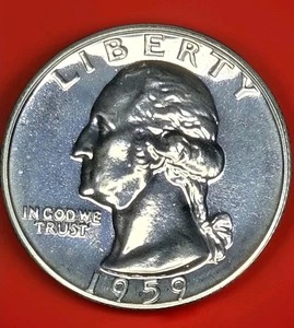 1959 Proof Washington Quarter 90% Silver BU  - Picture 1 of 2