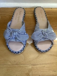 New Kate Spade Saltie Shore Espadrille Slide Sandals Size 7.5 $128 - Picture 1 of 14