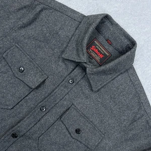 Schott CPO Shirt Jacket Men's Large Charcoal Wool Button Up Flannel Outdoor Gorp - Picture 1 of 14